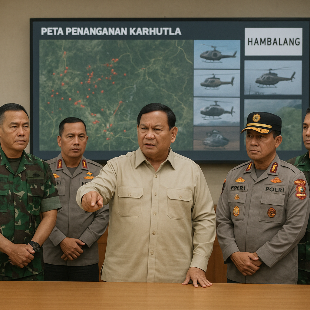 Prabowo Kumpulkan Petinggi TNI-Polri di Hambalang, Soroti Penanganan Karhutla