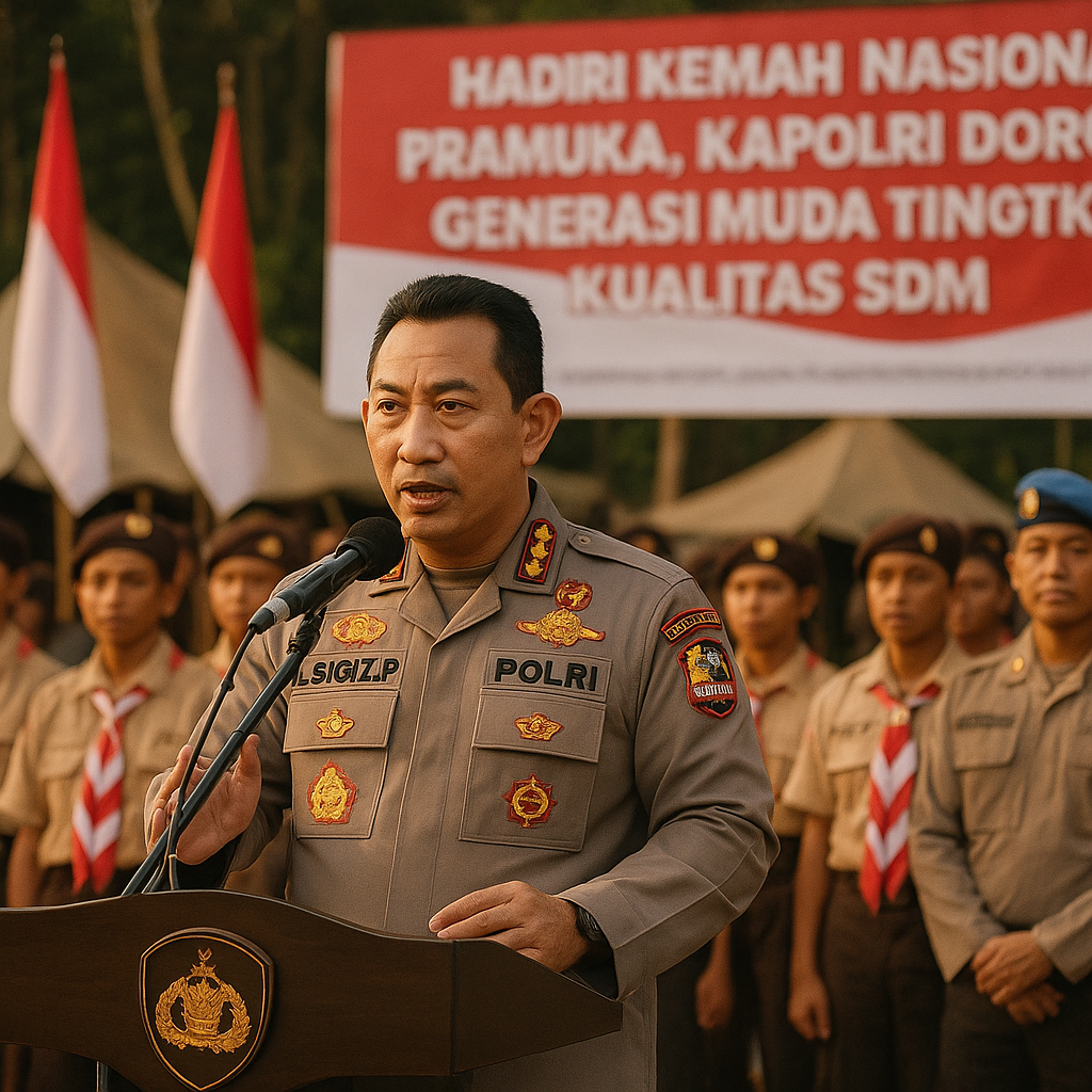 Hadiri Kemah Nasional Pramuka, Kapolri Dorong Generasi Muda Tingkatkan Kualitas SDM