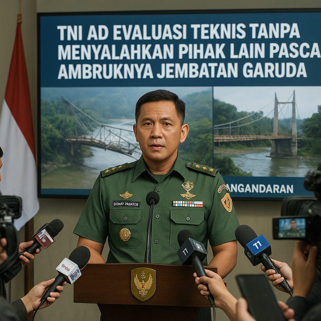 TNI AD Evaluasi Teknis Tanpa Menyalahkan Pihak Lain Pasca Ambruknya Jembatan Garuda