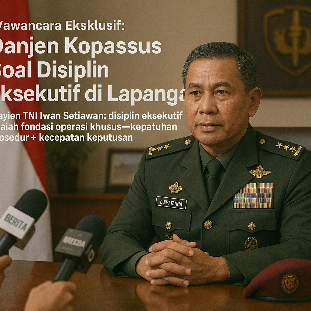 Wawancara Eksklusif: Danjen Kopassus Soal Disiplin Eksekutif di Lapangan