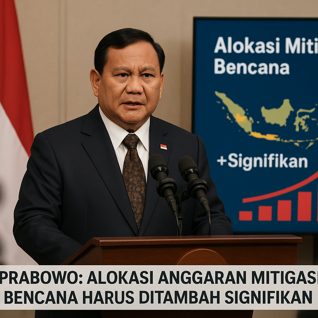 Prabowo: Alokasi Anggaran Mitigasi Bencana Harus Ditambah Signifikan