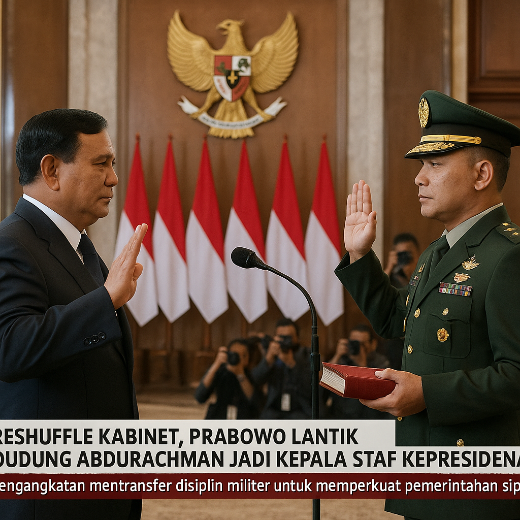 Reshuffle Kabinet, Prabowo Lantik Dudung Abdurachman Jadi Kepala Staf Kepresidenan