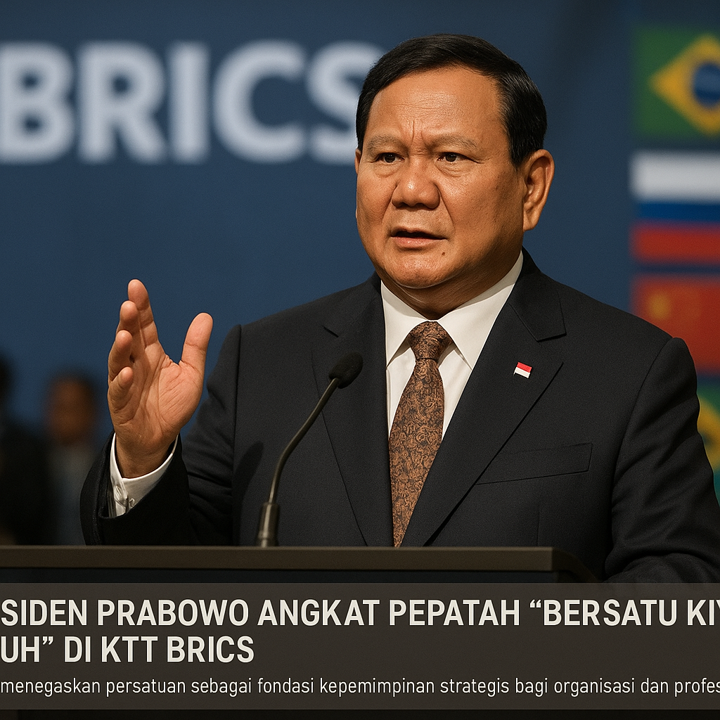 Presiden Prabowo Angkat Pepatah 'Bersatu Kita Teguh' di KTT BRICS