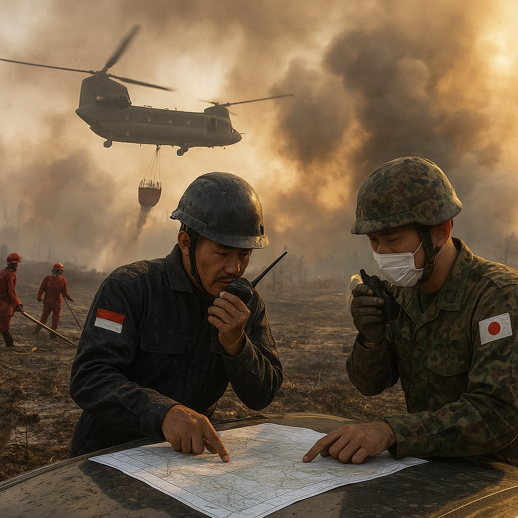Jepang Kerahkan Personel dan Helikopter Chinook Bantu Atasi Karhutla RI