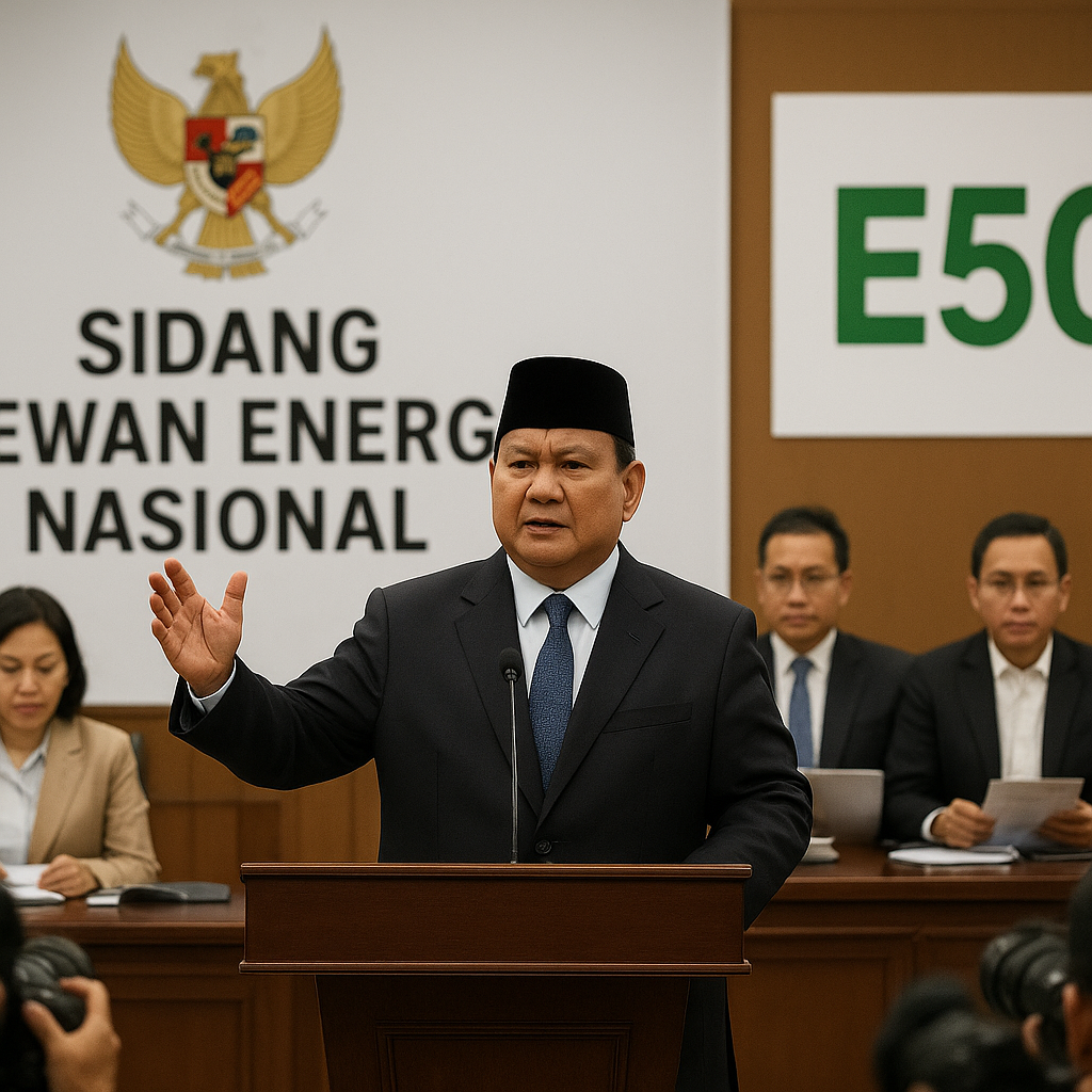 Prabowo Pimpin Sidang DEN, Instruksikan Persiapan E50 untuk Kemandirian Energi