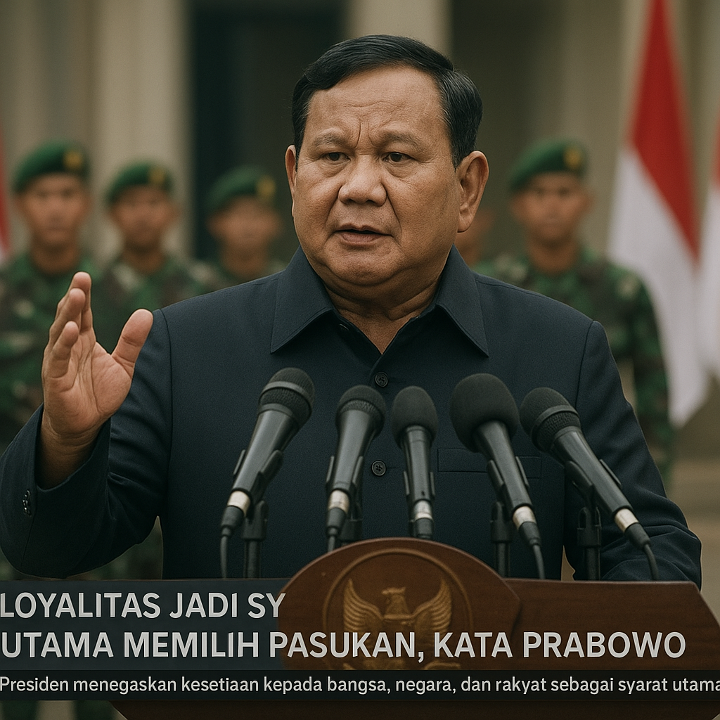 Loyalitas Jadi Syarat Utama Memilih Pasukan, Kata Prabowo