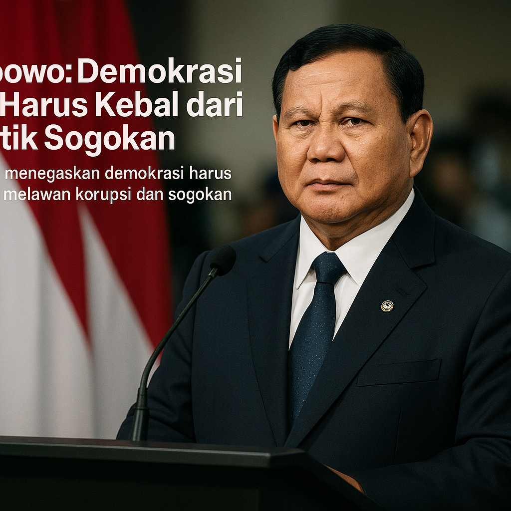 Prabowo: Demokrasi Kita Harus Kebal dari Praktik Sogokan