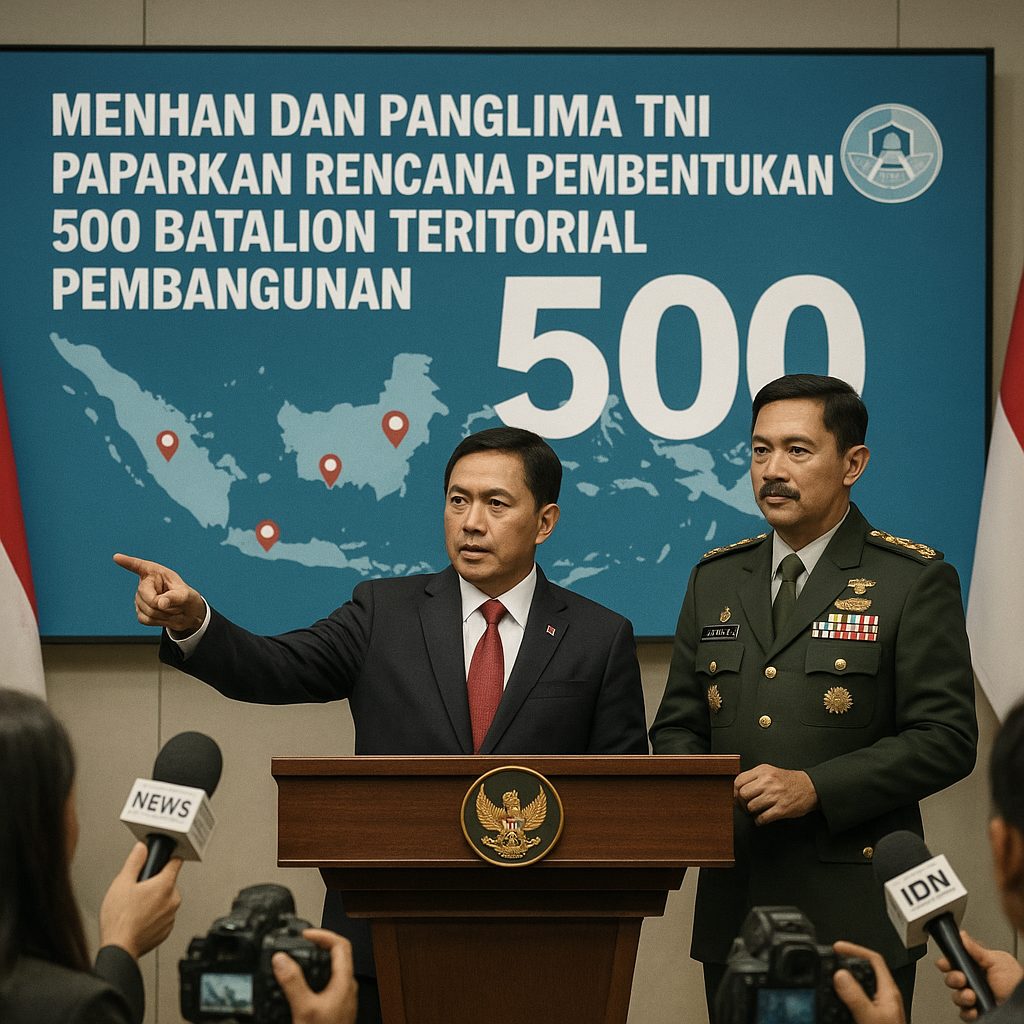 Menhan dan Panglima TNI Paparkan Rencana Pembentukan 500 Batalion Teritorial Pembangunan