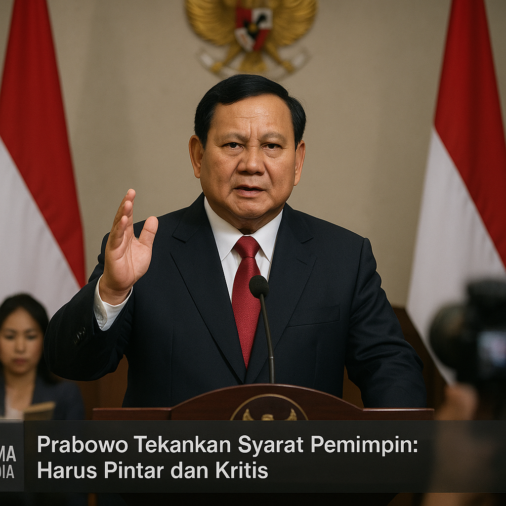 Prabowo Tekankan Syarat Pemimpin: Harus Pintar dan Kritis