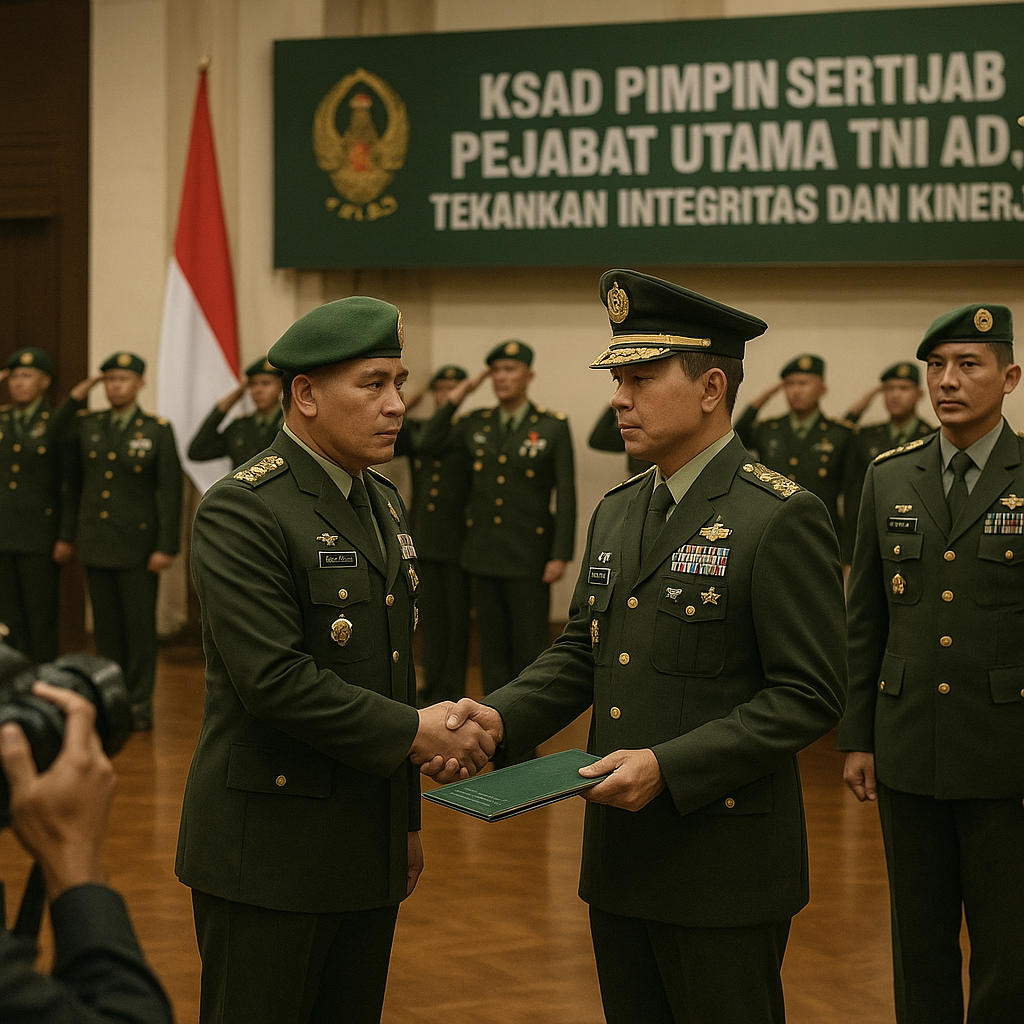 KSAD Pimpin Sertijab Pejabat Utama TNI AD, Tekankan Integritas dan Kinerja