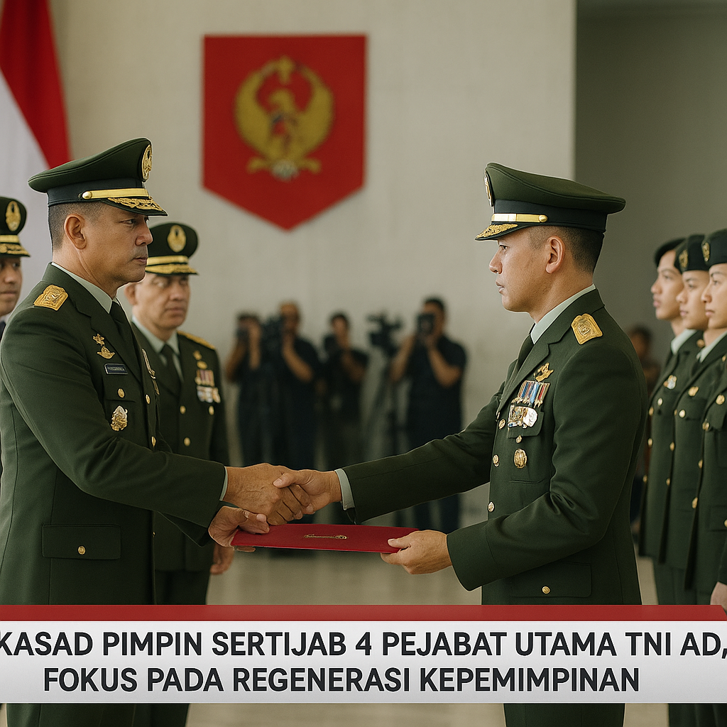 Kasad Pimpin Sertijab 4 Pejabat Utama TNI AD, Fokus Pada Regenerasi Kepemimpinan