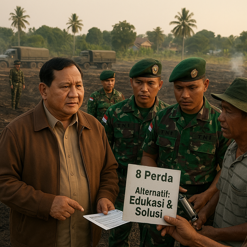 Prabowo Soroti 8 Perda soal Bakar Lahan, Siapkan 1.000 Perwira ke Kabupaten