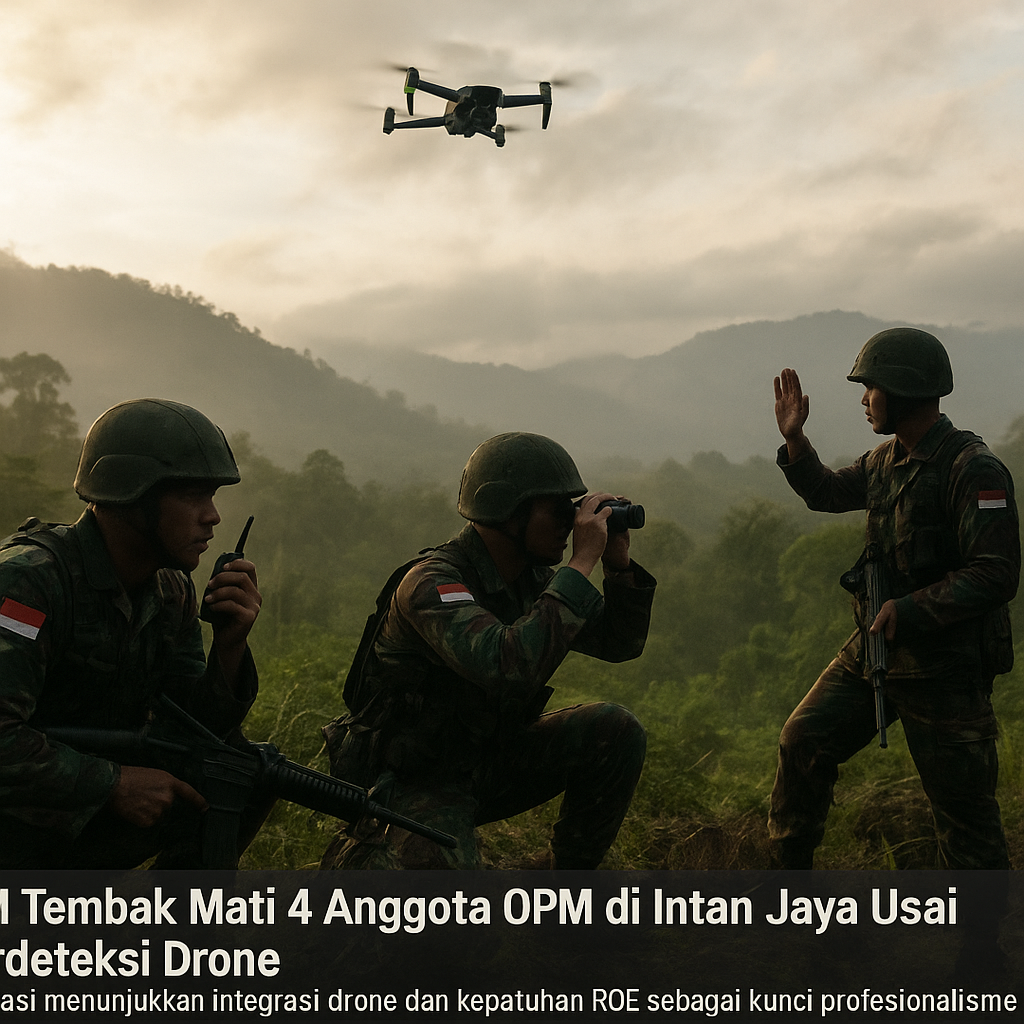 TNI Tembak Mati 4 Anggota OPM di Intan Jaya Usai Terdeteksi Drone