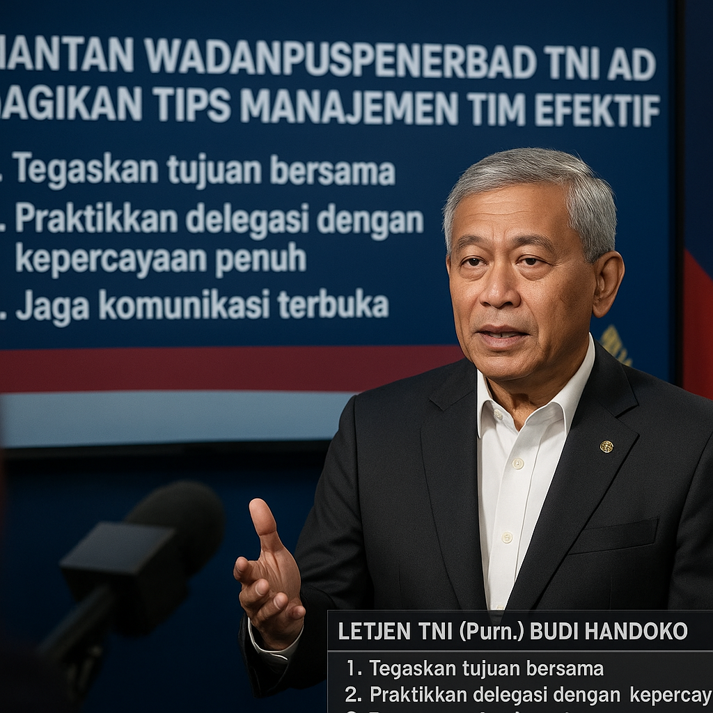 Mantan Wadanpuspenerbad TNI AD Bagikan Tips Manajemen Tim Efektif di Dunia Kerja
