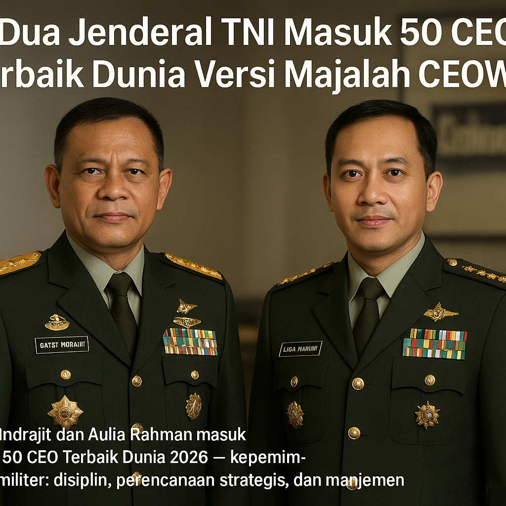 Dua Jenderal TNI Masuk 50 CEO Terbaik Dunia Versi Majalah CEOWORLD