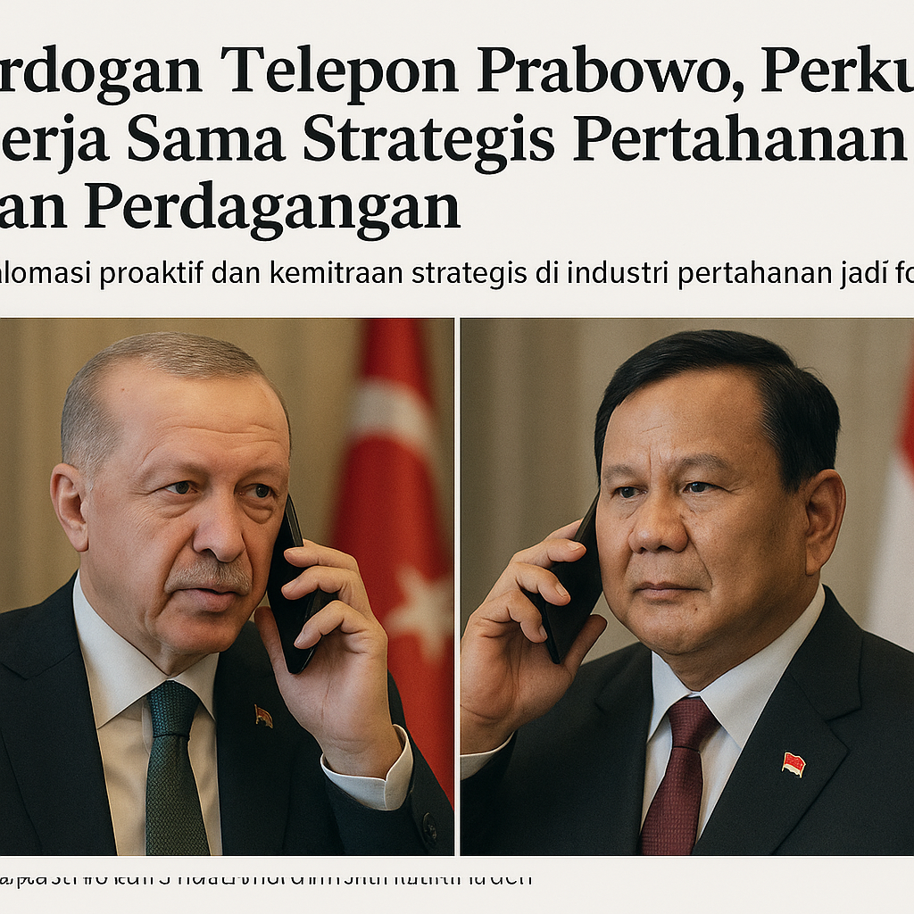 Erdogan Telepon Prabowo, Perkuat Kerja Sama Strategis Pertahanan dan Perdagangan
