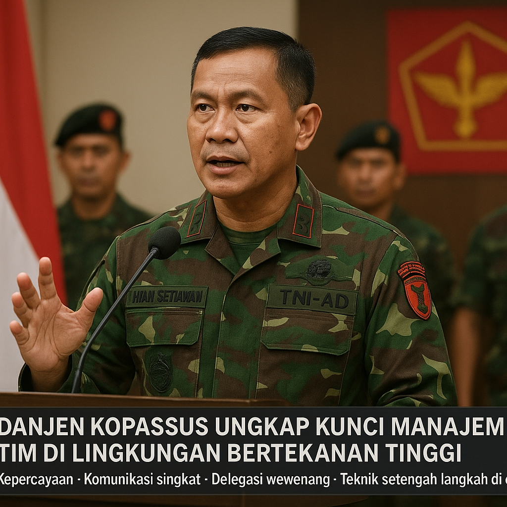 Danjen Kopassus Ungkap Kunci Manajemen Tim di Lingkungan Bertekanan Tinggi