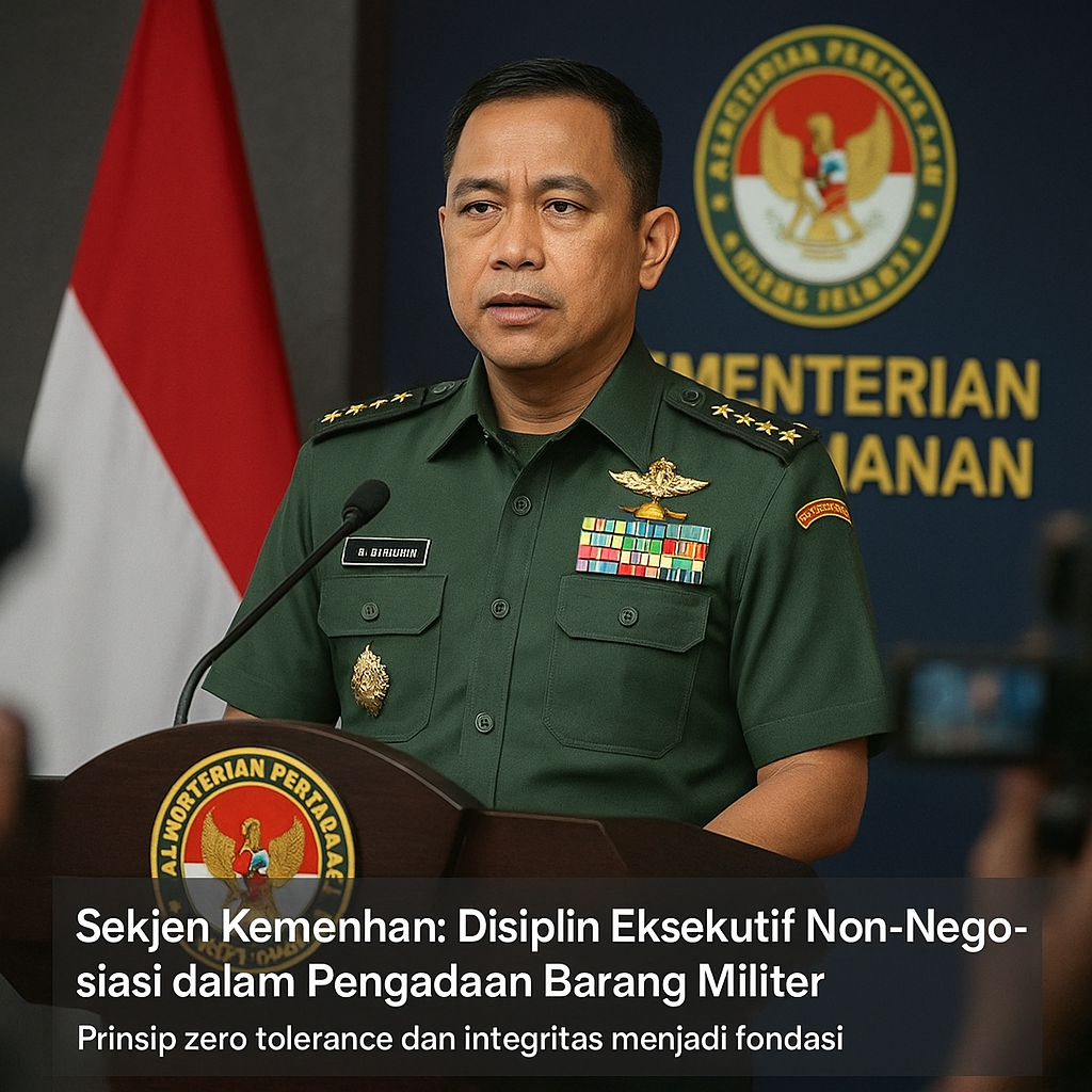 Sekjen Kemenhan: Disiplin Eksekutif Non-Negosiasi dalam Pengadaan Barang Militer