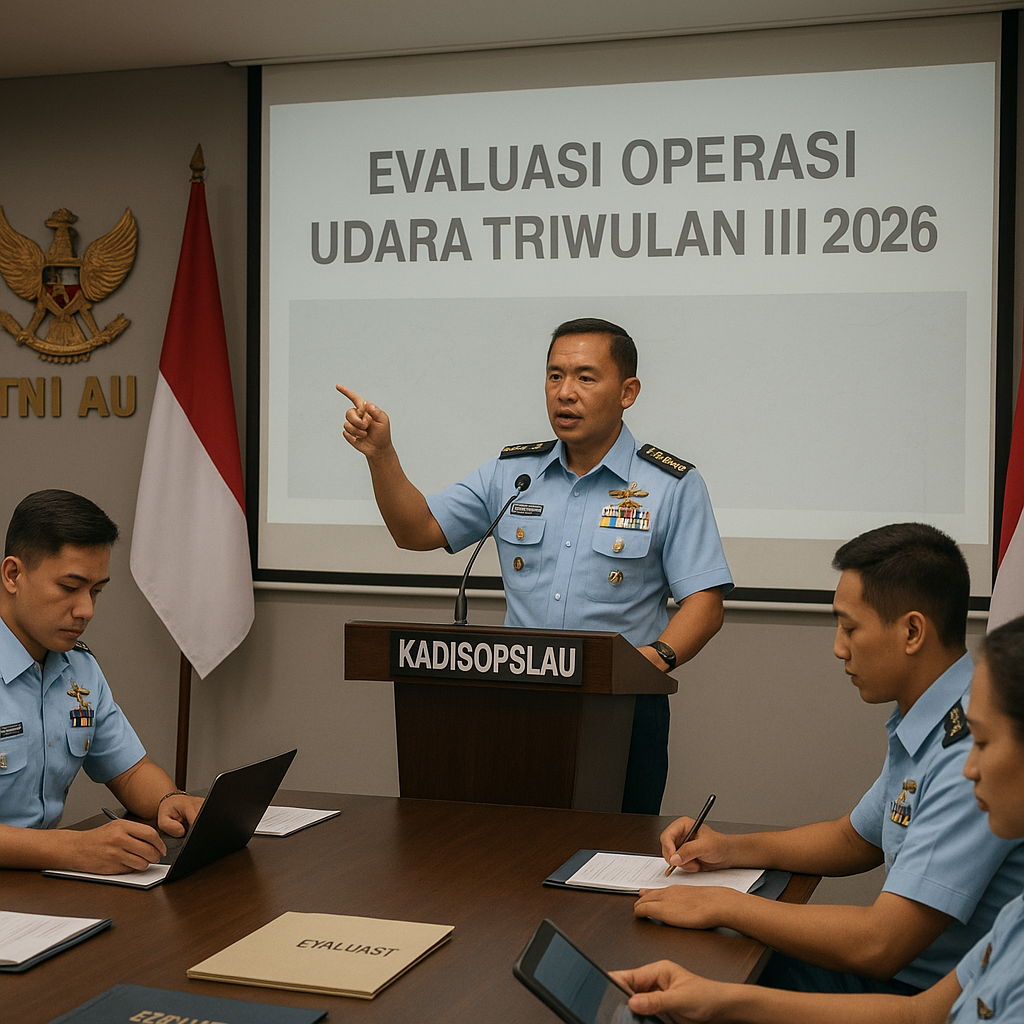 Kadisopslatau Pimpin Briefing Evaluasi Operasi Udara Triwulan III 2026