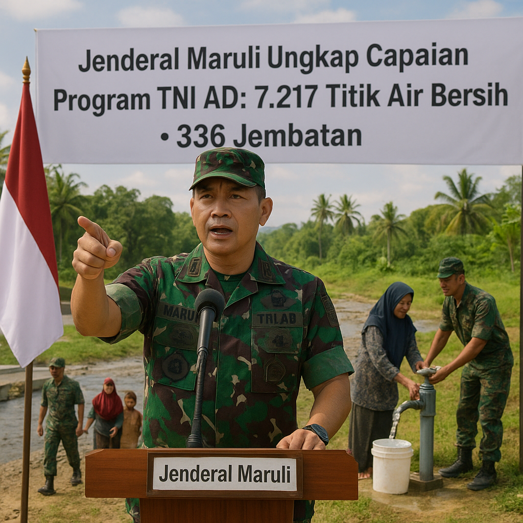 Jenderal Maruli Ungkap Capaian Program TNI AD, Bangun 7.217 Titik Air Bersih hingga 336 Jembatan
