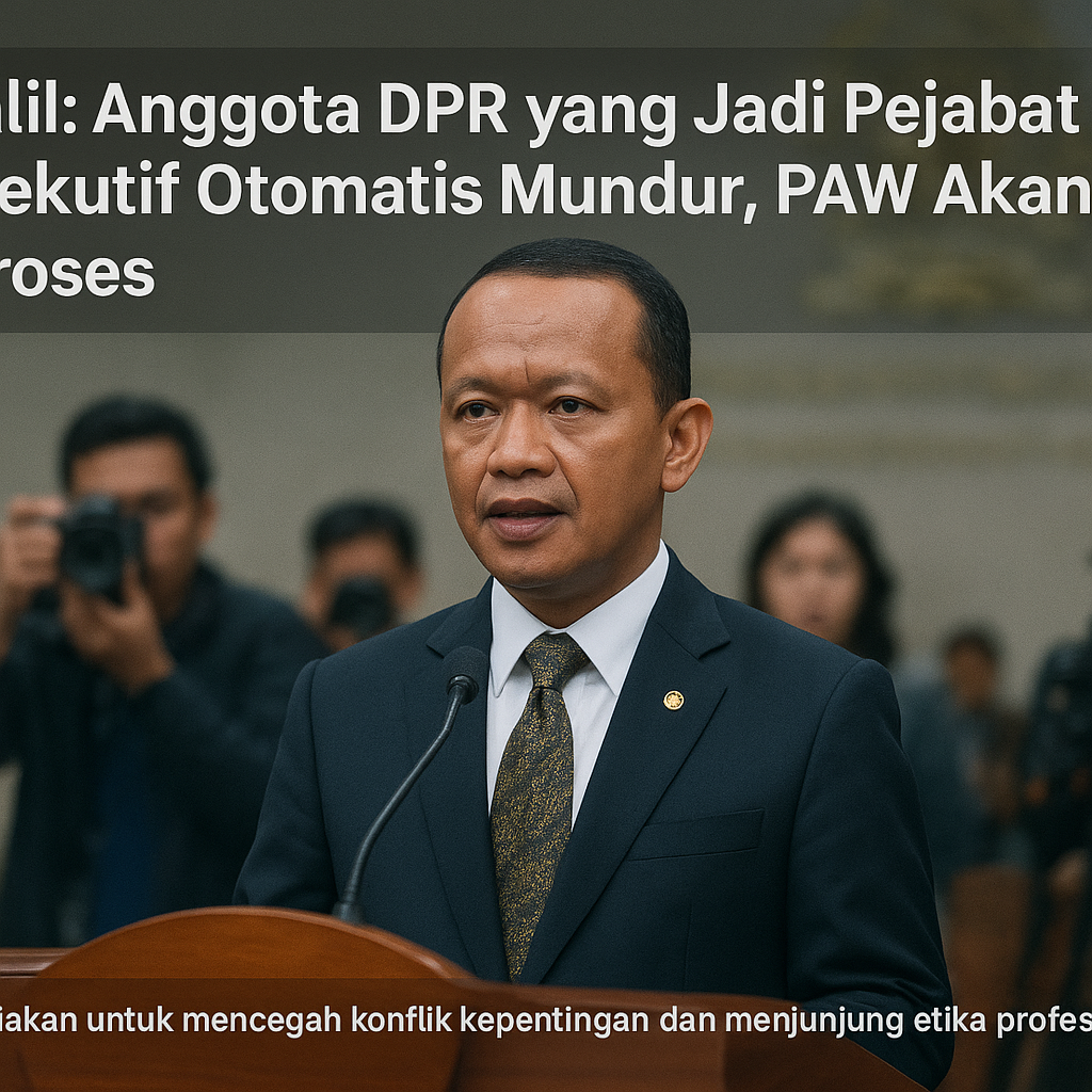 Bahlil: Anggota DPR yang Jadi Pejabat Eksekutif Otomatis Mundur, PAW Akan Diproses