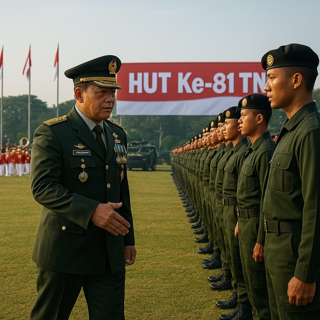 Panglima Tinjau Langsung Persiapan Upacara HUT Ke-81 TNI di Cilangkap