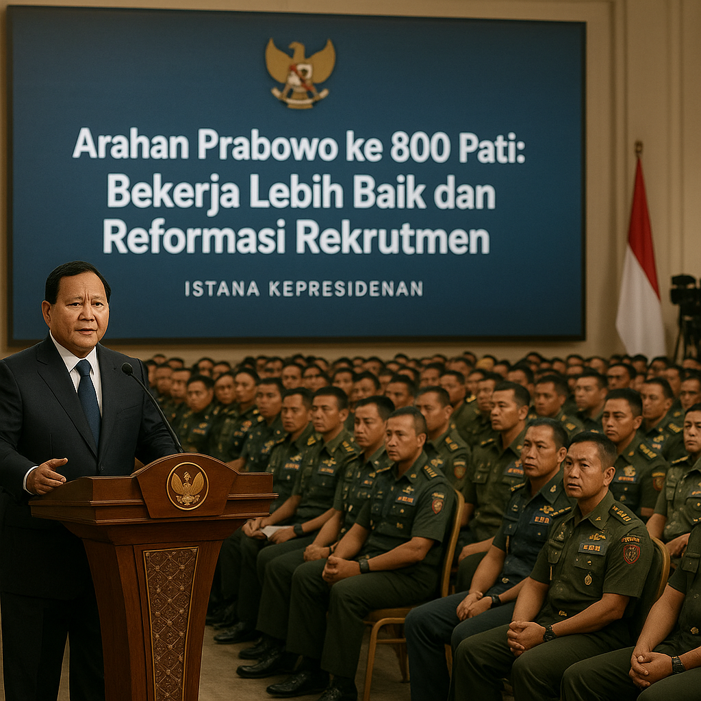 Arahan Prabowo ke 800 Pati: Bekerja Lebih Baik dan Reformasi Rekrutmen