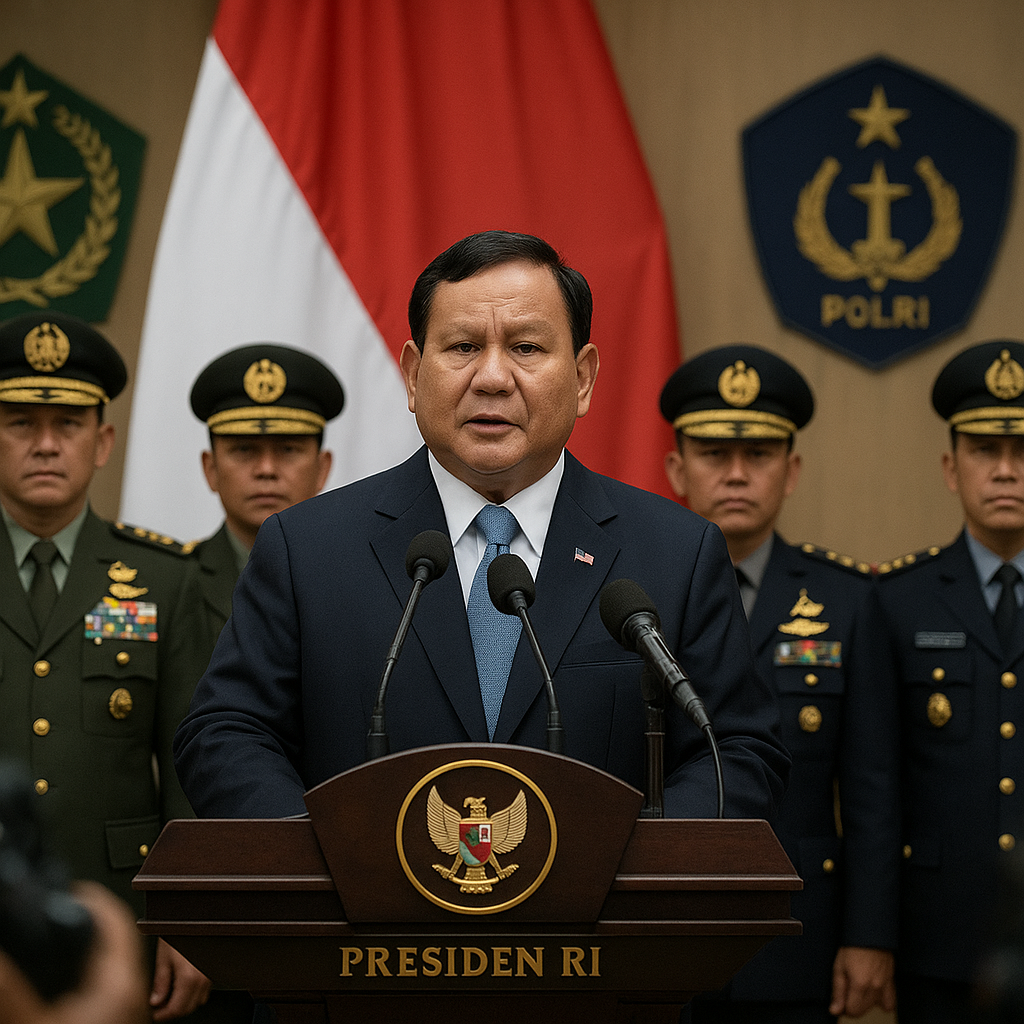 Prabowo Tekankan Penguatan TNI-Polri Hadapi Tantangan Keamanan Global