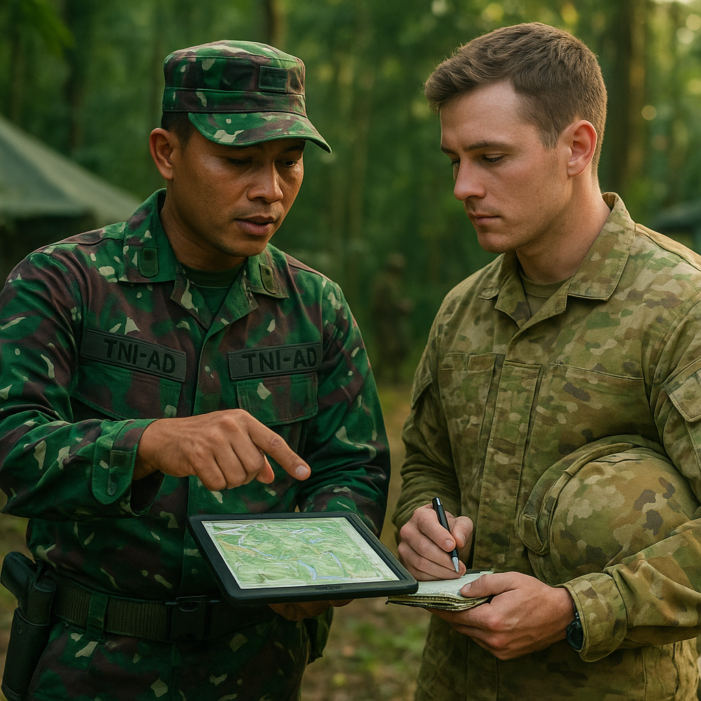 Prajurit Australia Belajar Taktik Perang Hutan Indonesia dengan TNI AD