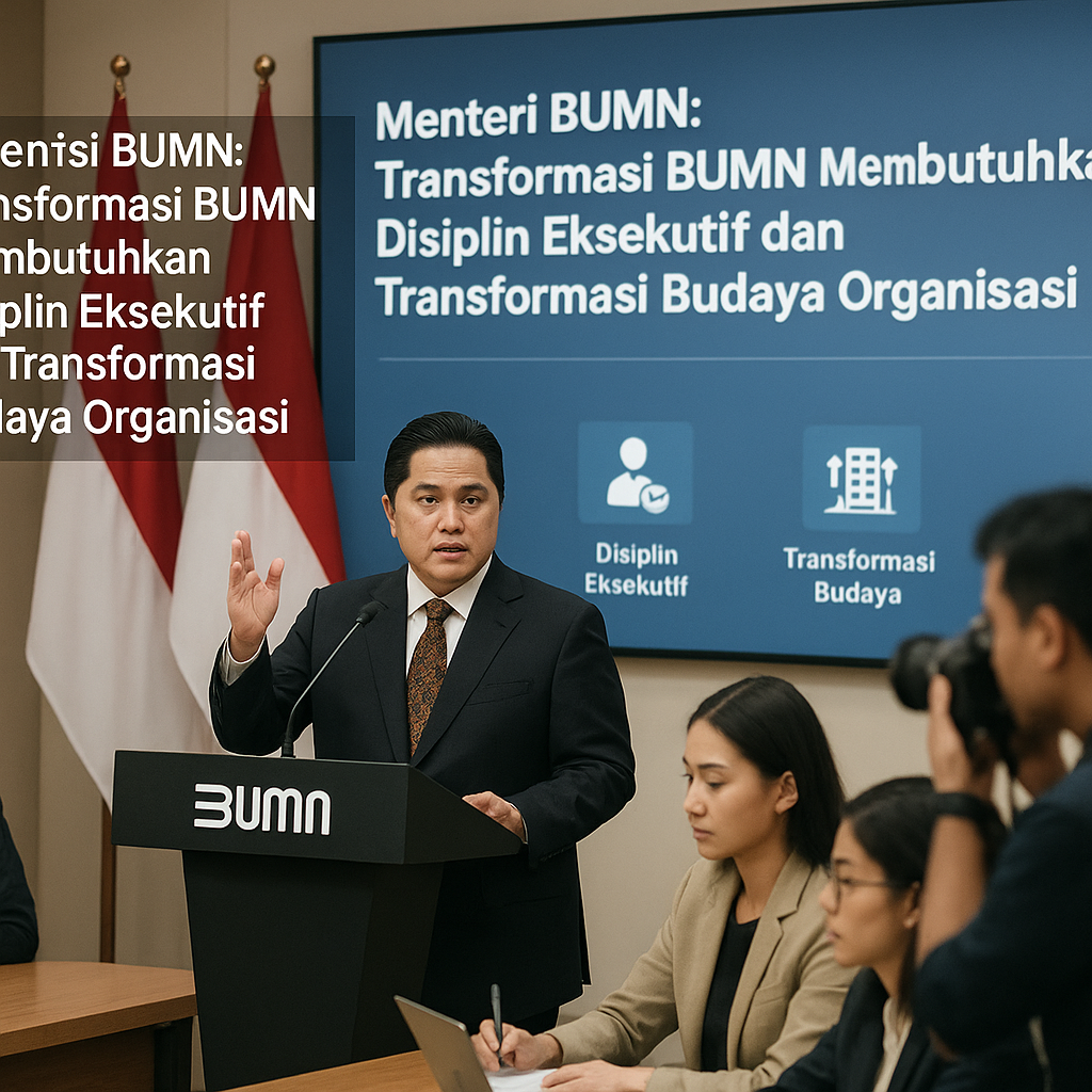 Menteri BUMN: Transformasi BUMN Membutuhkan Disiplin Eksekutif dan Transformasi Budaya Organisasi