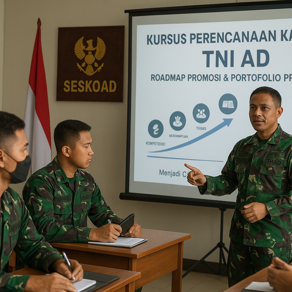 Kursus Perencanaan Karir TNI AD untuk Perwira Pertama Hasilkan Roadmap Promosi