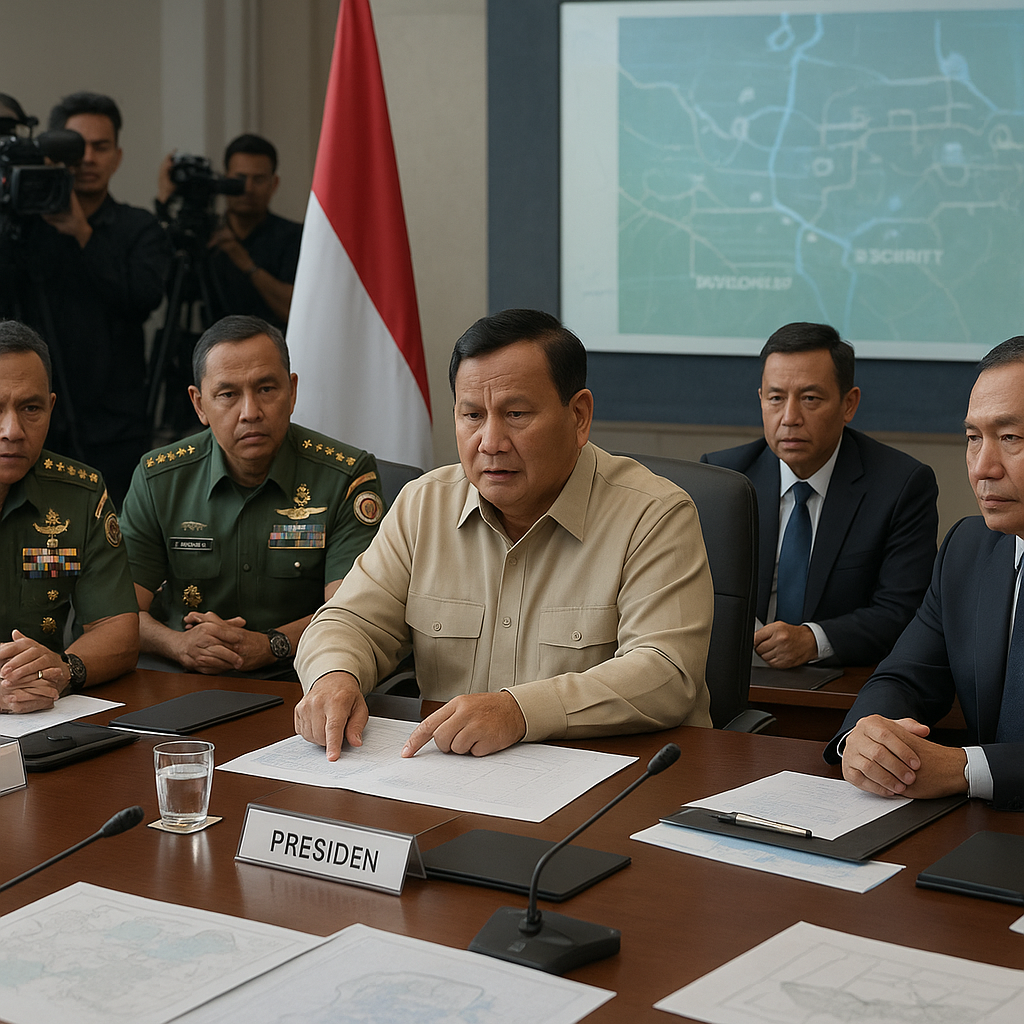 Prabowo Pimpin Rapat Terbatas Strategis dengan Pimpinan TNI dan BIN di Hambalang