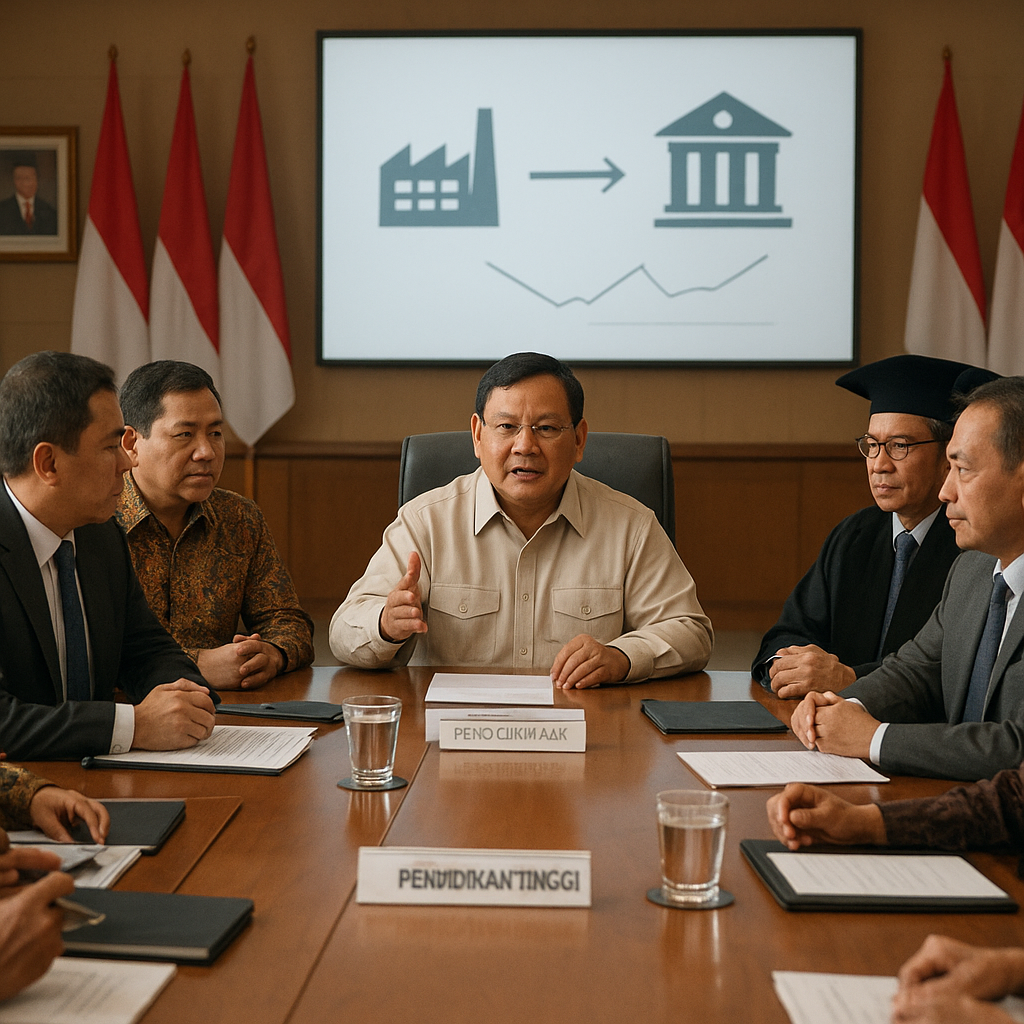 Ratas di Hambalang, Prabowo bahas buruh dan peran perguruan tinggi