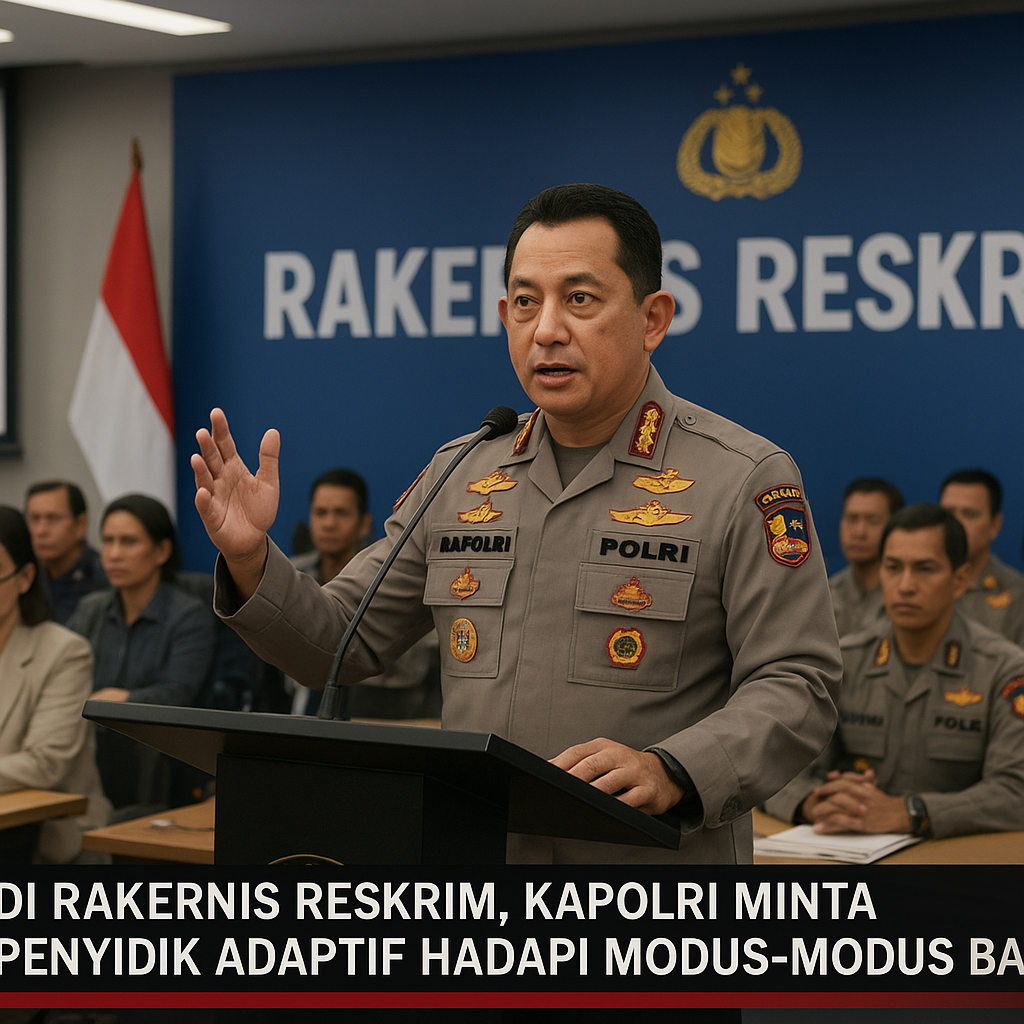 Di Rakernis Reskrim, Kapolri Minta Penyidik Adaptif Hadapi Modus-modus Baru