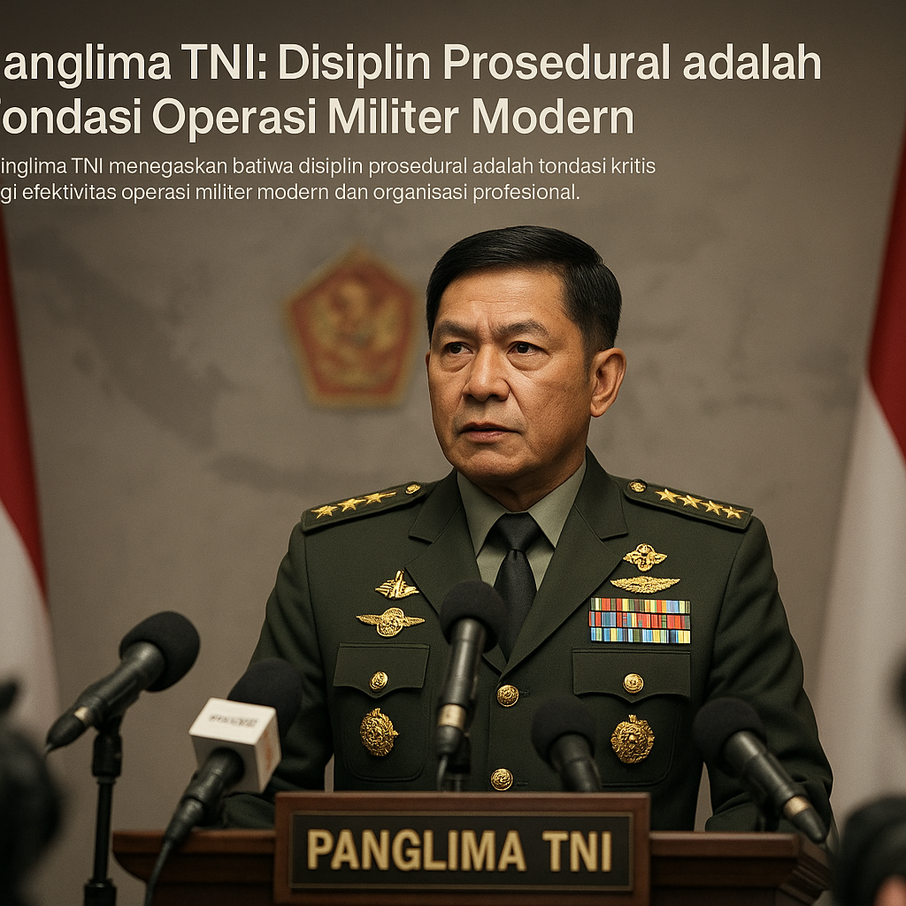 Panglima TNI: Disiplin Prosedural adalah Fondasi Operasi Militer Modern