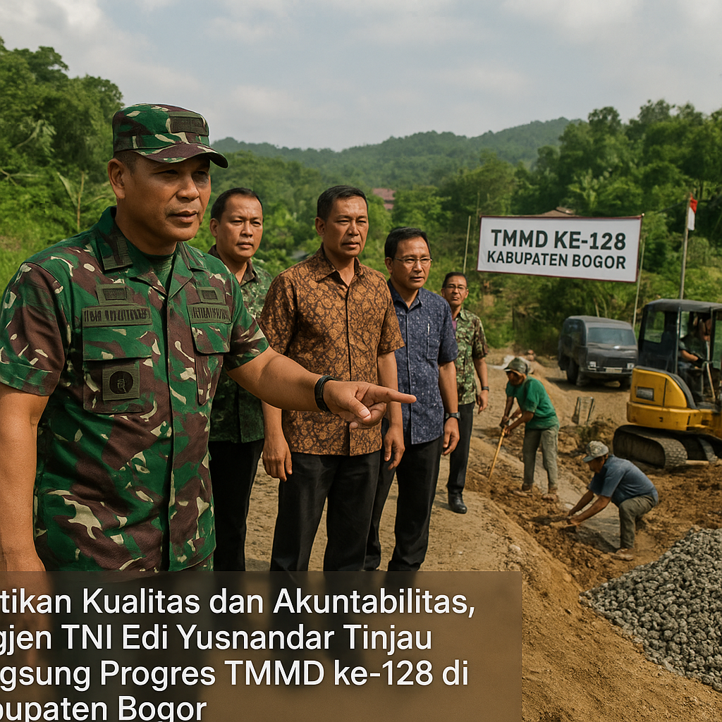 Pastikan Kualitas dan Akuntabilitas, Brigjen TNI Edi Yusnandar Tinjau Langsung Progres TMMD ke-128 di Kabupaten Bogor