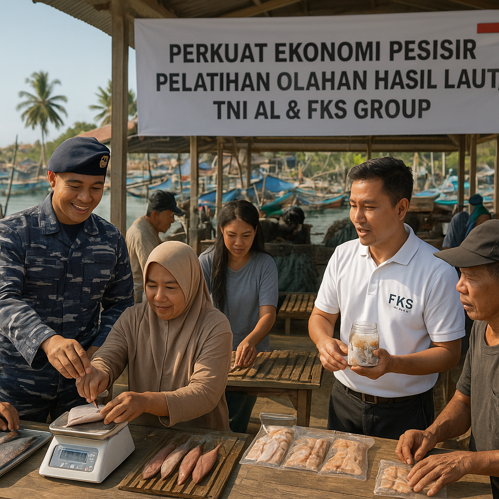 Perkuat Ekonomi Pesisir, TNI AL dan FKS Group Gelar Pelatihan Olahan Hasil Laut