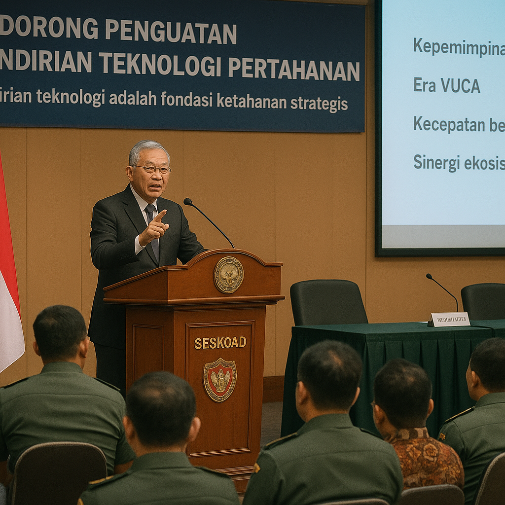 Dorong Penguatan Kemandirian Teknologi Pertahanan, Mendiktisaintek Berikan Kuliah Umum di Seskoad