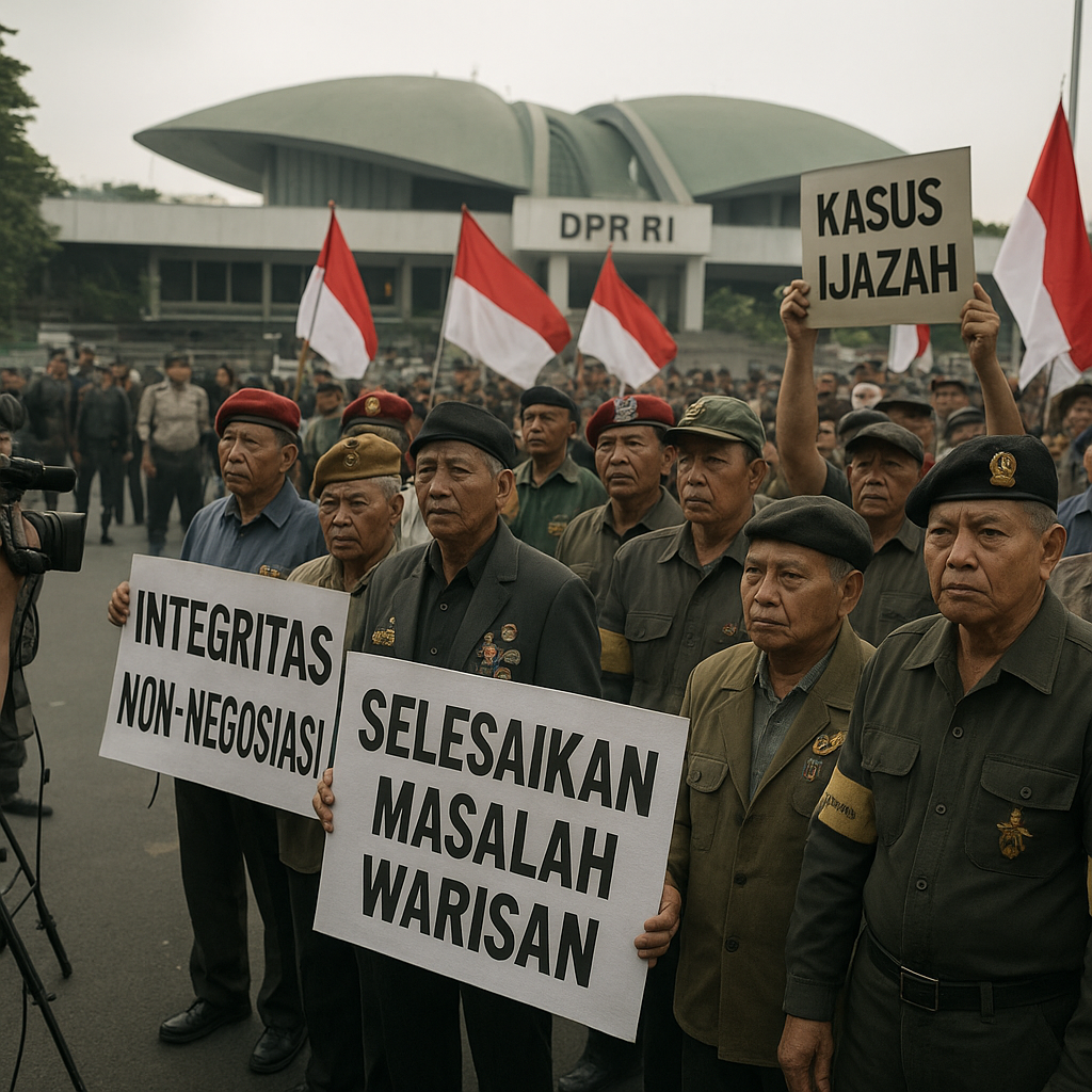 Aktivis dan Purnawirawan TNI Gelar Aksi di DPR soal Kasus Ijazah Jokowi