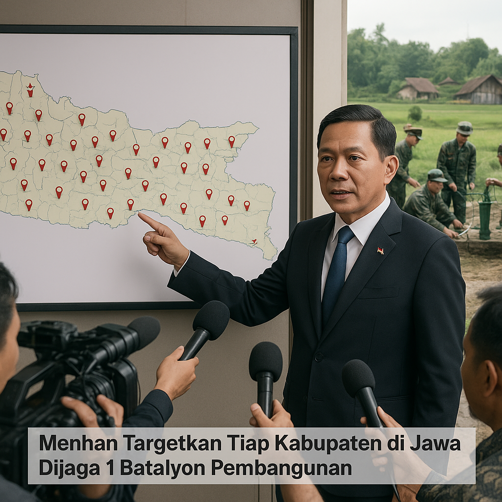 Menhan Targetkan Tiap Kabupaten di Jawa Dijaga 1 Batalyon Pembangunan