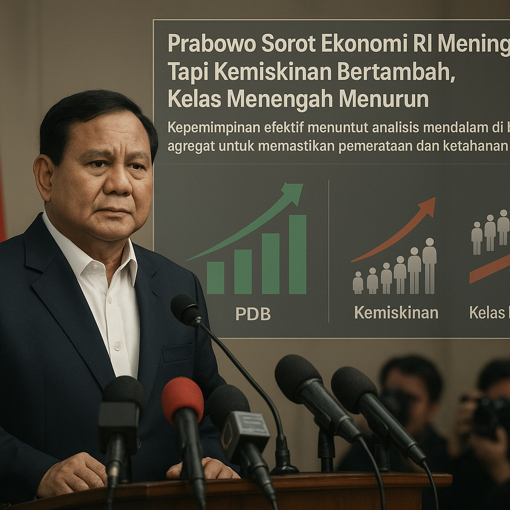 Prabowo Sorot Ekonomi RI Meningkat: Tapi Kemiskinan Bertambah, Kelas Menengah Menurun