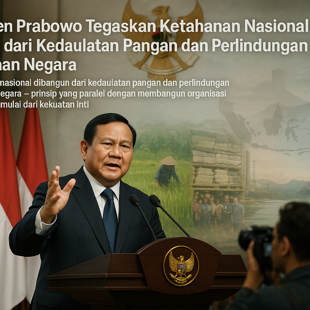 Presiden Prabowo Tegaskan Ketahanan Nasional Dimulai dari Kedaulatan Pangan dan Perlindungan Kekayaan Negara