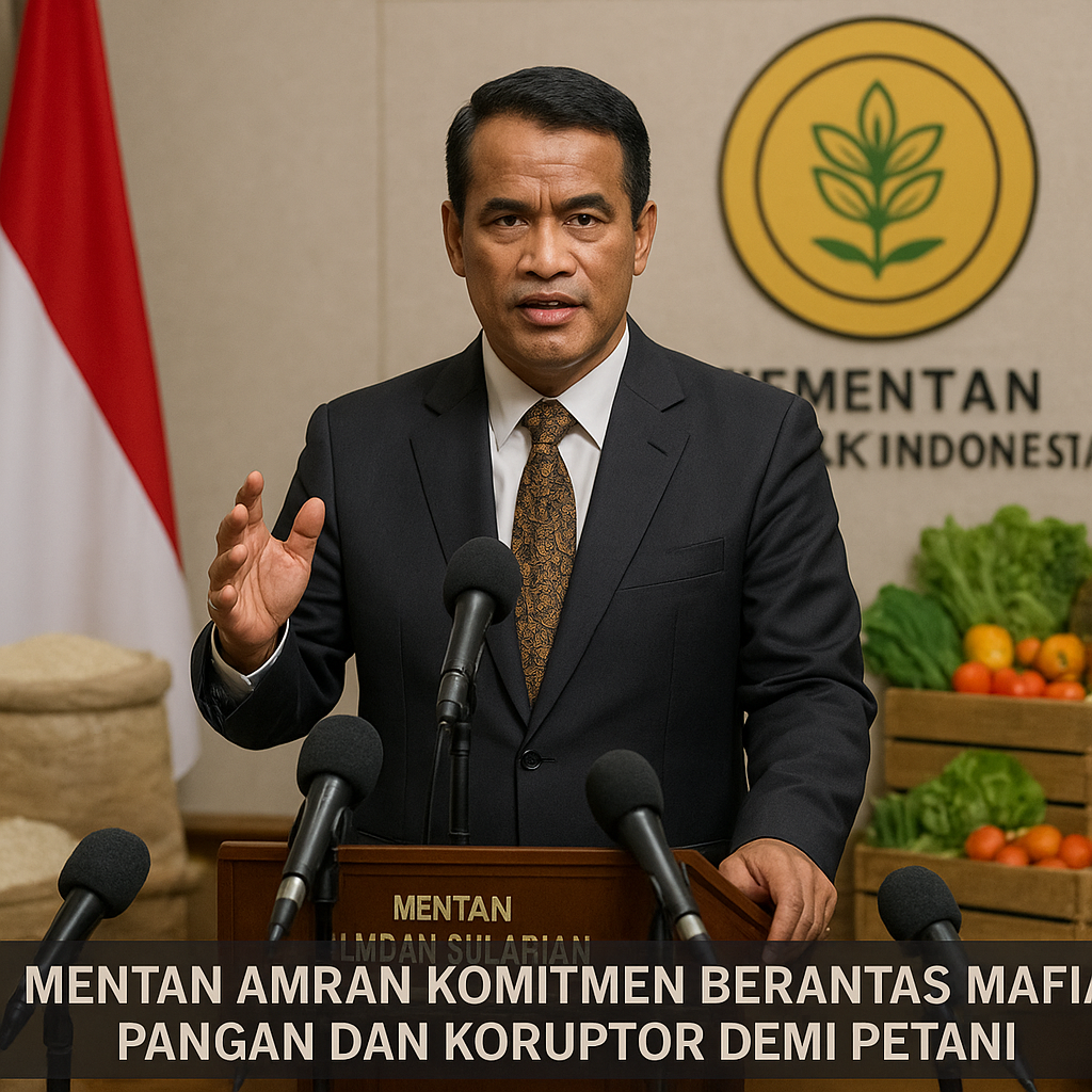 Mentan Amran Komitmen Berantas Mafia Pangan dan Koruptor Demi Petani