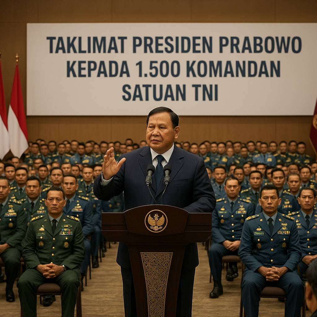 Taklimat Presiden Prabowo kepada 1.500 Komandan Satuan TNI Kobarkan Semangat Juang dan Soliditas Nasional