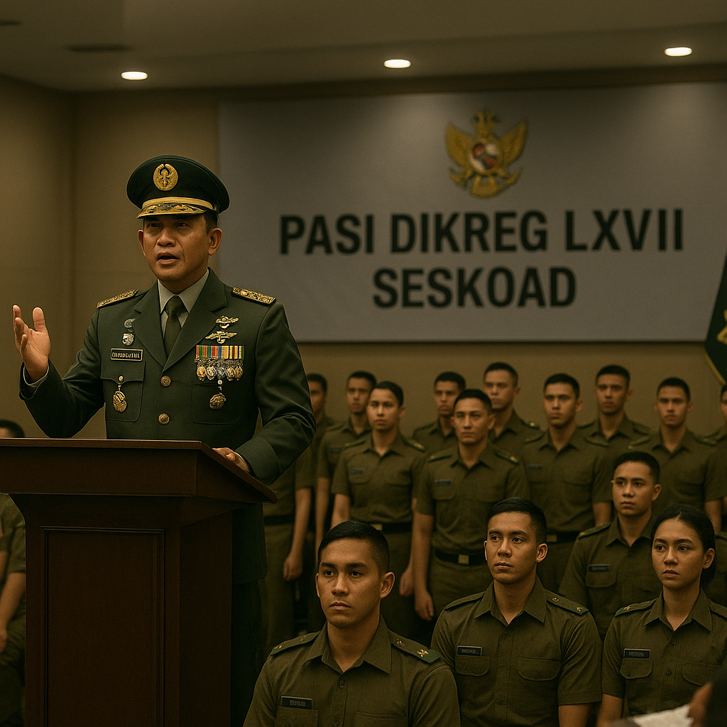 Kasum TNI Bekali Pasis Dikreg LXVII Seskoad dengan Kepemimpinan Visioner Hadapi Dinamika Tugas Strategis