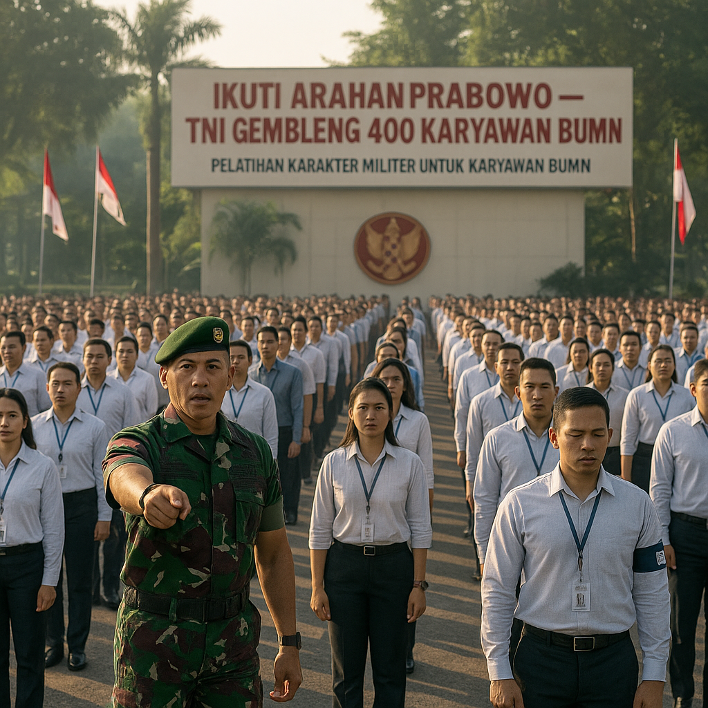 Ikuti Arahan Prabowo, TNI Gembleng 400 Karyawan BUMN ala Militer Selama 3 Bulan