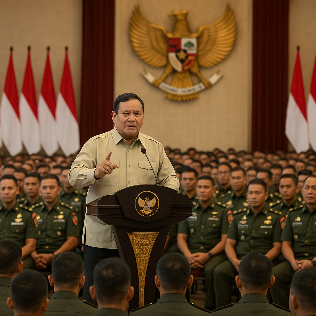 Taklimat Presiden Prabowo kepada 1.500 Komandan Satuan TNI Kobarkan Semangat Juang dan Soliditas Nasional